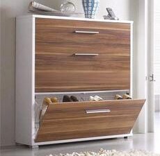 Entryway Shoe Storage Bench front view in hallway