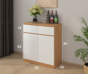 Modern White Combination Sideboard with Drawers and Cabinet