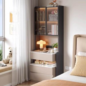 Smooth-Glide Drawer System of Engineered Wood Night Stand