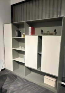Modern L-Shaped Home Office Desk with Storage Cabinet
