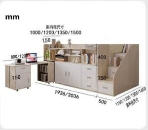 Fun storage bed for kids with built-in drawers and toy box