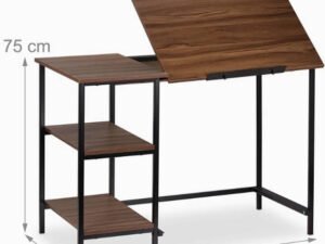 Contemporary Scandinavian minimalist office desk in light oak finish