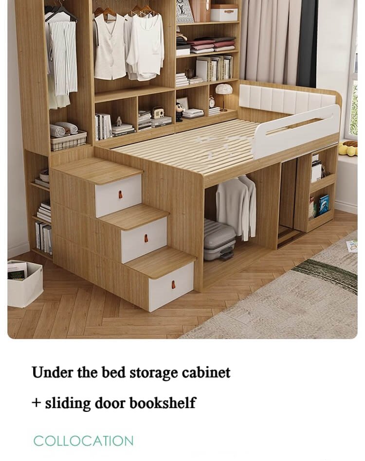 Modern hotel room with multi-functional bed