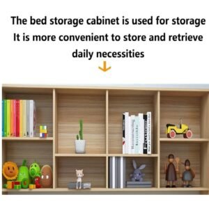 Space saving loft bed for kids with study desk and storage wardrobe.