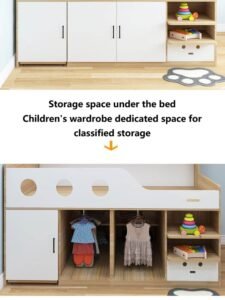 Sleek, modern design of the loft bed with clean lines and minimalistic style, suitable for contemporary interiors.