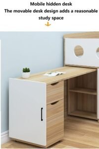 compact desk with storage, space-saving furniture for apartments