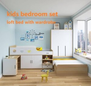 High-weight-capacity youth loft bed with reinforced structure.