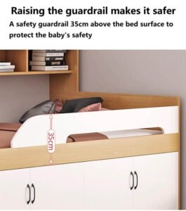 Durable engineered wood loft bed set for long-term use.