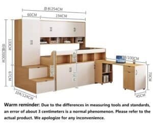 Fun and functional loft bed for a boy's room with desk under.