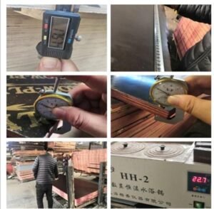 Factory Inspector Quality Checking the Edge Banding of a Night Stand