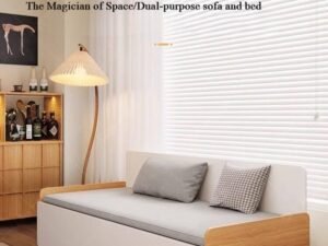 space-saving convertible sofa in modern apartment living room