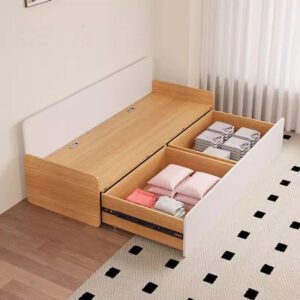 The Magician of Space dual-purpose sofa bed opened into a comfortable double bed in a modern small apartment.