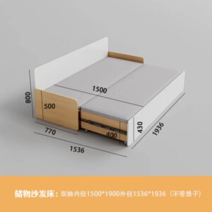 The Magician of Space dual-purpose sofa bed opened into a comfortable double bed in a modern small apartment.