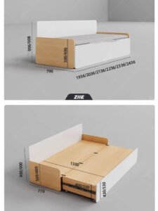 Modern dual-purpose sofa converted from a bed back into a stylish three-seater couch.