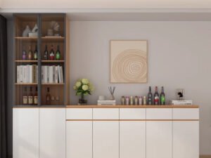 compact storage sideboard cabinet in living room