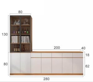 Modular Gray Panel Combination Sideboard Unit Set