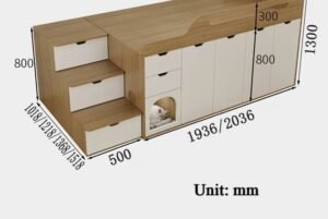 Pet-friendly space-saving furniture design for apartments.