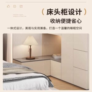 Modern White Bedside Table in a Contemporary Bedroom Setting