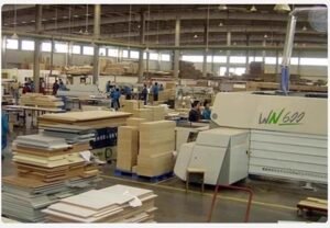 Slim White Panel Entryway Cabinet with Two Doors and Drawer