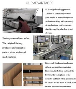 Contemporary white panel children's bed with an integrated study desk and large lower storage cabinets.