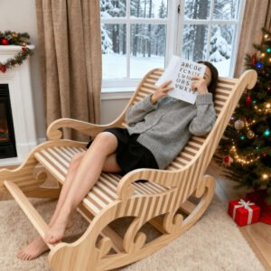 wooden rocking chair with upholstered seat custom oem