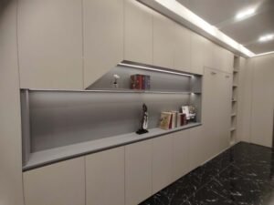 space saving shelf integrated storage system for apartments and hotels