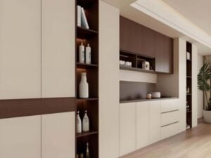 Modern living room storage cabinet with plywood construction.Customizable OEM living room storage cabinet for your brand.