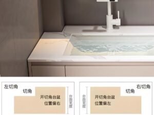 Custom built bathroom vanity for hotel and apartment projects