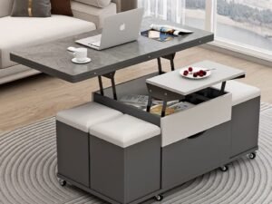 rock lift up foldable coffee table with hidden storage