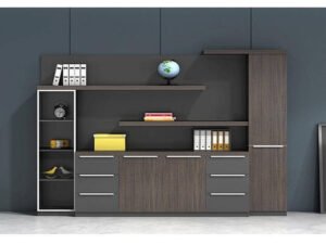 Modern Scandinavian bookcase for living room storage, OEM custom apartment and hotel furniture