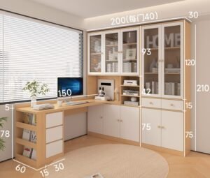 Office storage cabinet with multiple compartments for efficient organization