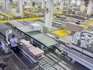 RTA furniture production line with CNC cutting and edge banding machines