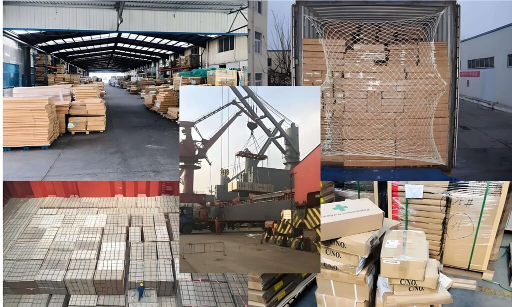 shipping process, packaging plywood for delivery
