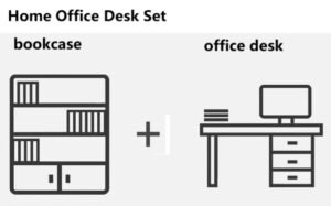 Computer desk with integrated bookcase for optimal workspace efficiency