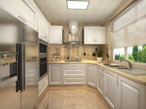 L shaped custom modern kitchen cabinets with island