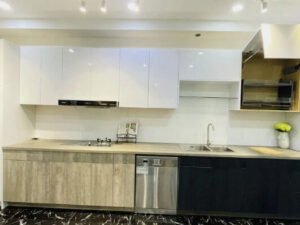 RTA white shaker kitchen cabinet parts flat packed for shipping