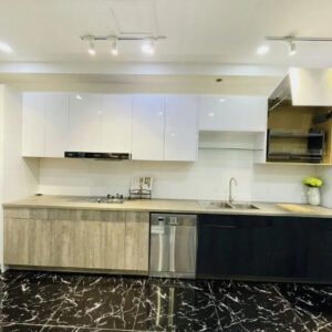 RTA white shaker kitchen cabinet parts flat packed for shipping