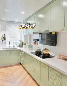 White Shaker Style Kitchen Cabinets with Melamine Finish