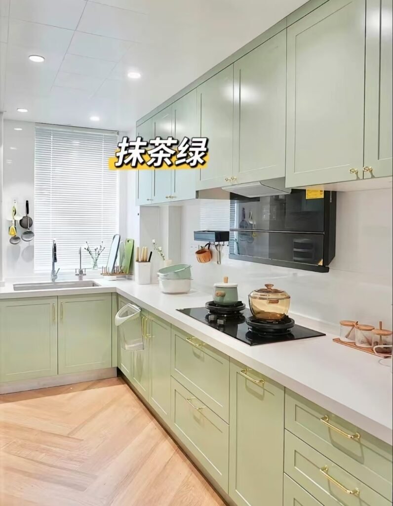 White Shaker Style Kitchen Cabinets with Melamine Finish