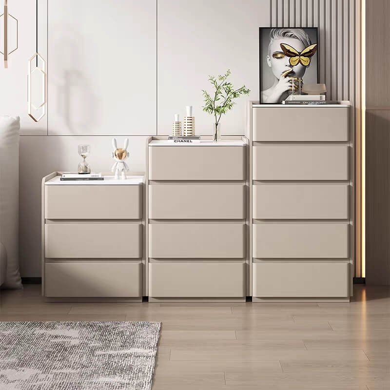 Sturdy manufactured side cabinet with ample storage space.