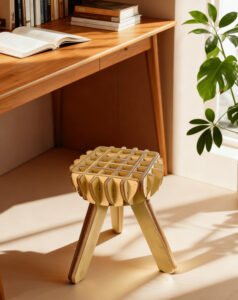 Unique Lotus Flower Shaped Table serving as a stylish accent piece in a bohemian-inspired interior.