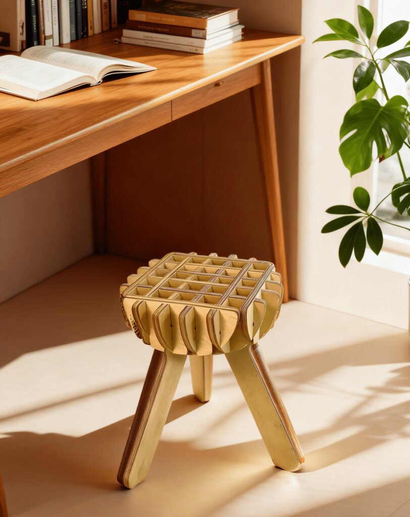 Unique Lotus Flower Shaped Table serving as a stylish accent piece in a bohemian-inspired interior.