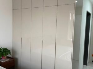 premium laser edge mdf wardrobe with seamless doors