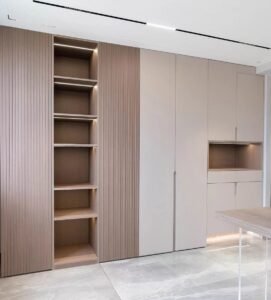 Economy particle board wardrobe with melamine finish, practical bedroom storage solution