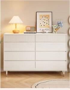 black ash sideboard credenza with fluted doors and metal legs