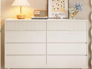 black ash sideboard credenza with fluted doors and metal legs