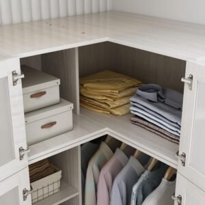 Corner wardrobe closet designed for European small apartments