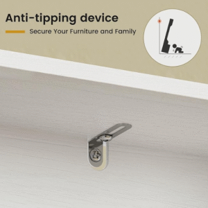 Anti-tipping device for entryway furniture shoe cabinet bench wall safety anchor