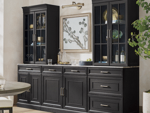 buffet cabinet with glass doors soft-close hinges packaging damage control