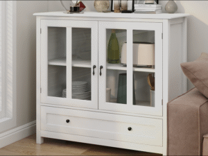 buffet cabinet with glass doors packaging protection corner guards spare parts kit